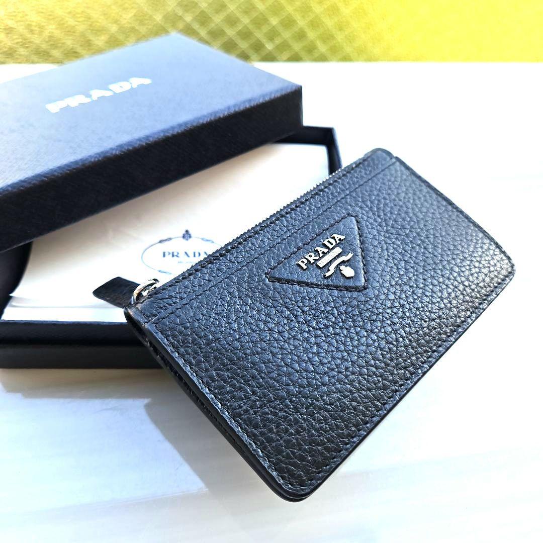 新品PRADAケース2MC084レザーブラックRFIDタグ内蔵カードケース