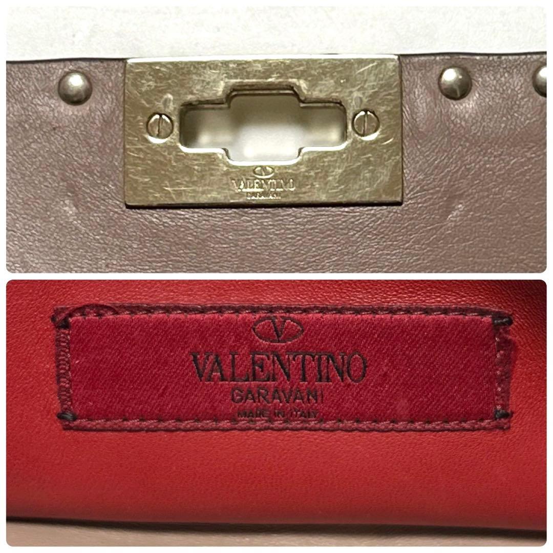 l32【極美品】ヴァレンティノロックスタッズスパイクチェーン2wayショルダー.