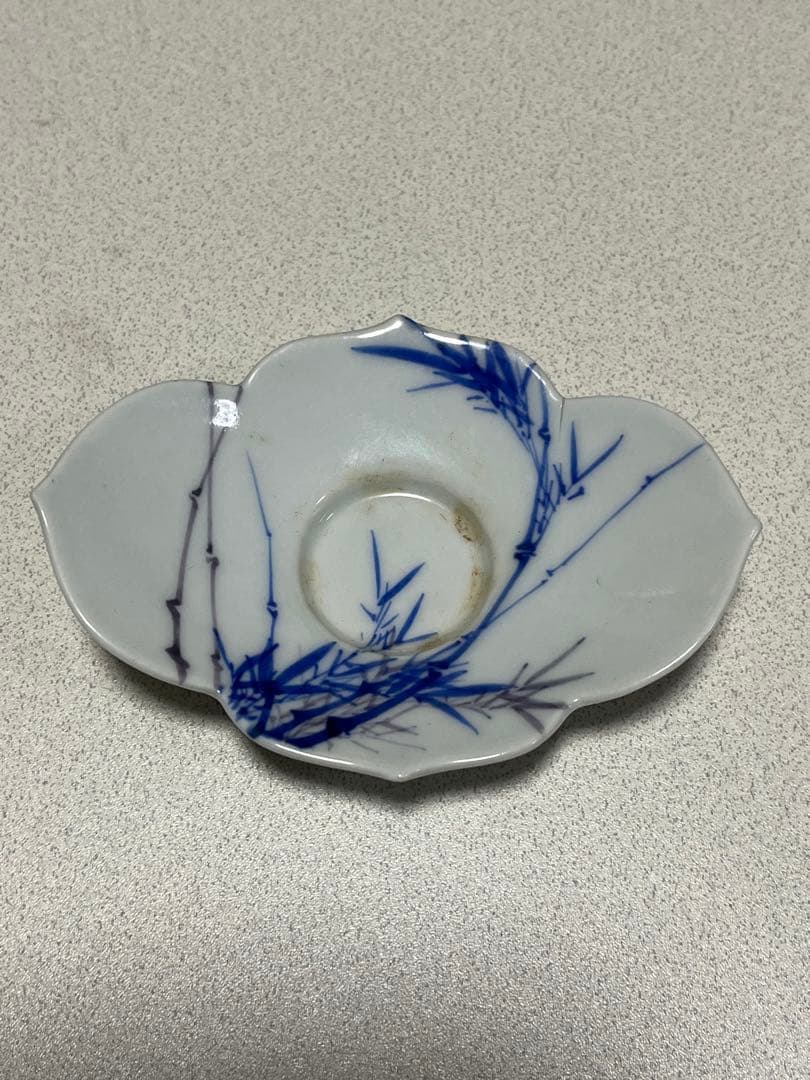 茶托　磁器　色絵　木瓜形　大日本幹山製