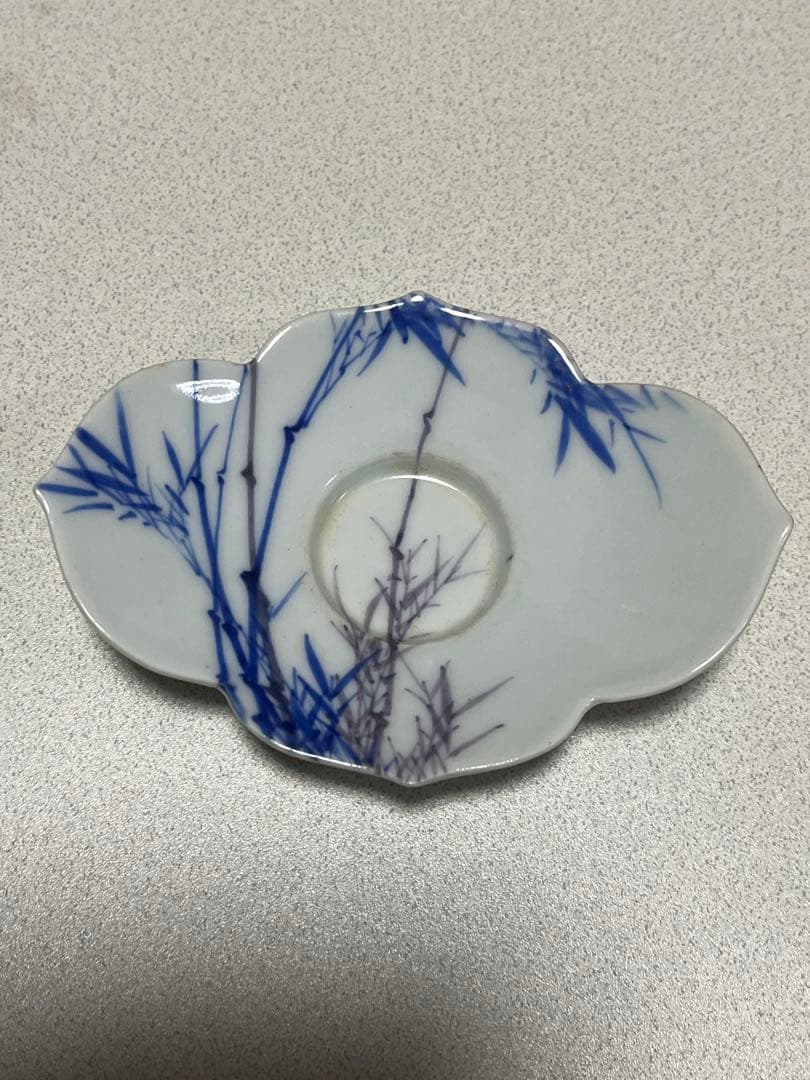 茶托　磁器　色絵　木瓜形　大日本幹山製