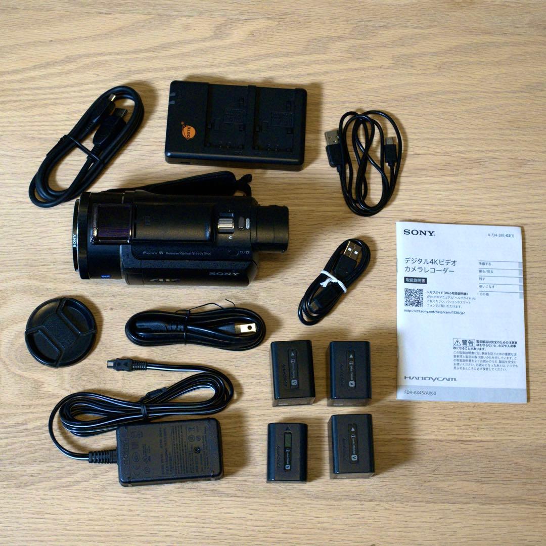 【美品】SONY 4K ビデオカメラ FDR-AC60本体 ZEISSレンズ