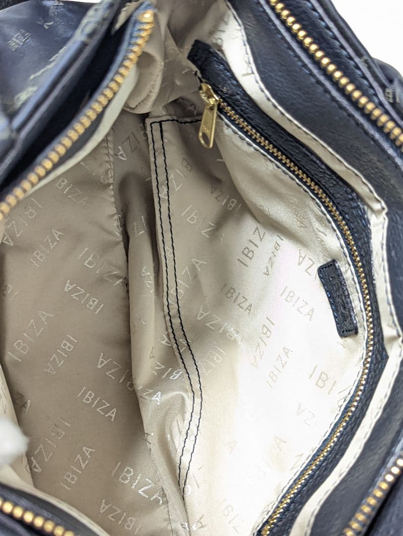 IBIZA　ナイロン　ショルダーバック　総柄 ネイビー