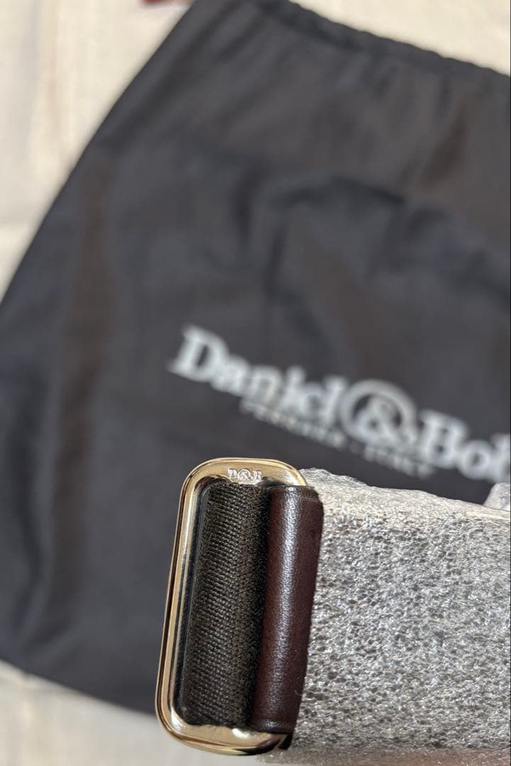 Daniel & Bob ブラックレザー ビジネスバッグ　ブラウン