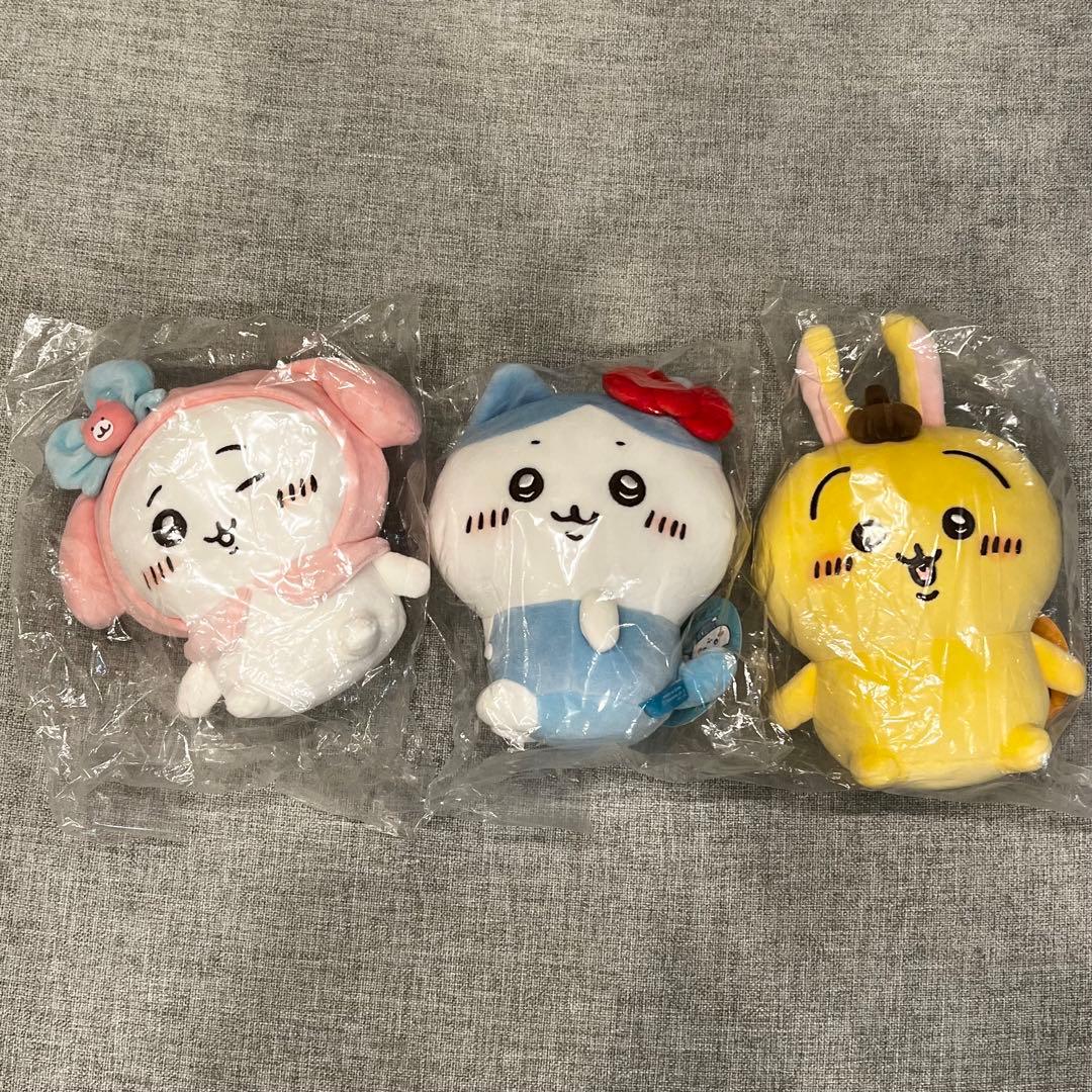 ちいかわ　サンリオ　ぬいぐるみS 3種コンプセット　（ちいかわハチワレうさぎ） ちいかわ サンリオ ぬいぐるみS 3種コンプセット （ちいかわハチワレ