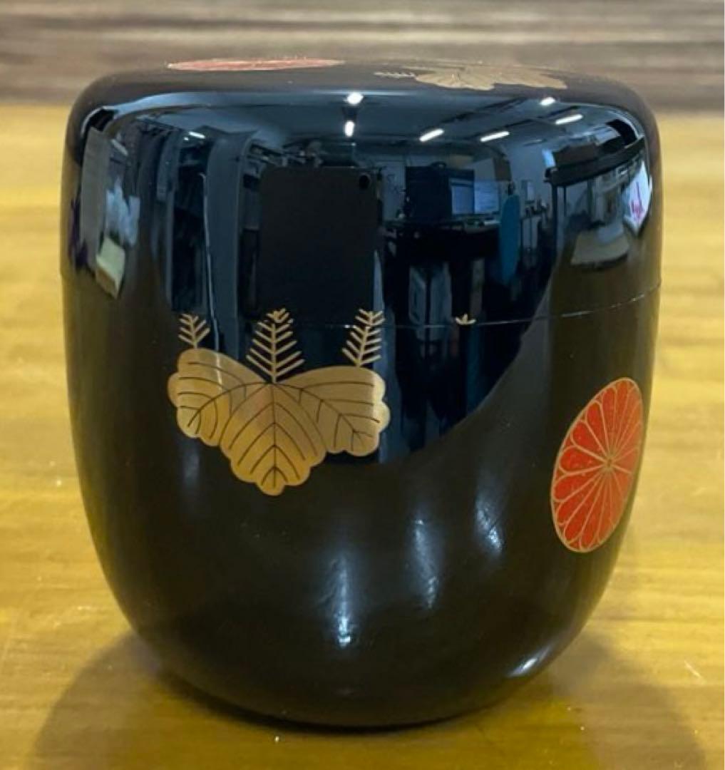 棗茶道具高台寺蒔絵中棗竹内幸斎 造友箱付き