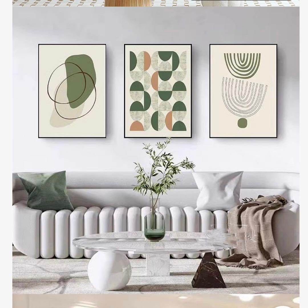 アートポスター パネル 北欧 幾何学 抽象的 ミッドセンチュリー 3枚セット