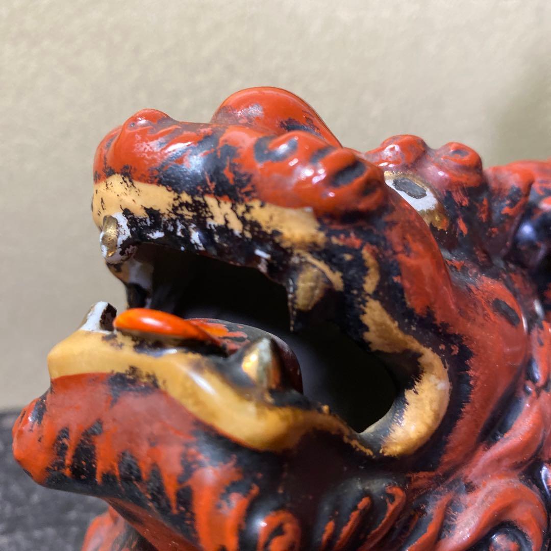 古九谷　赤唐獅子　置物