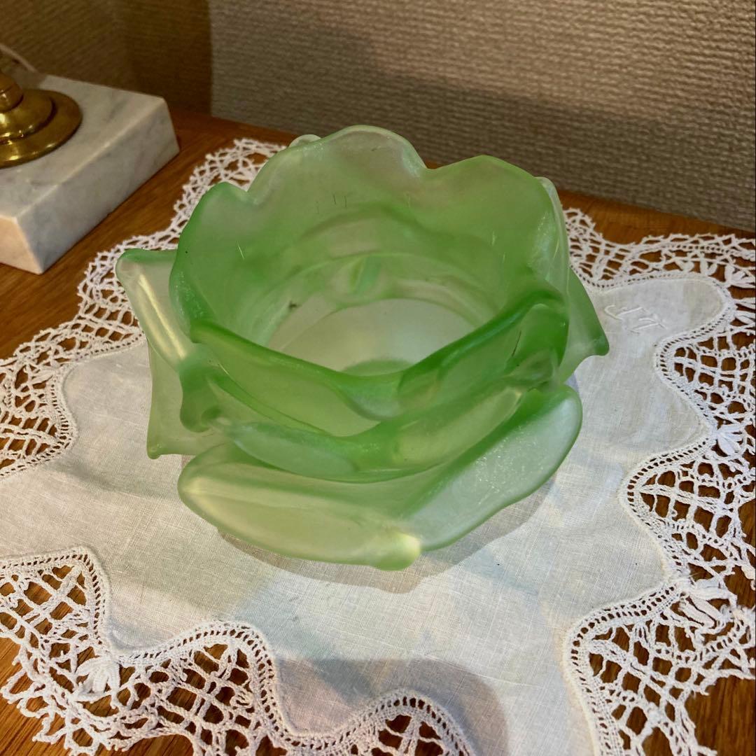 アンティーク ローズ 【緑】 ランプシェード フランス 薔薇 グリーン