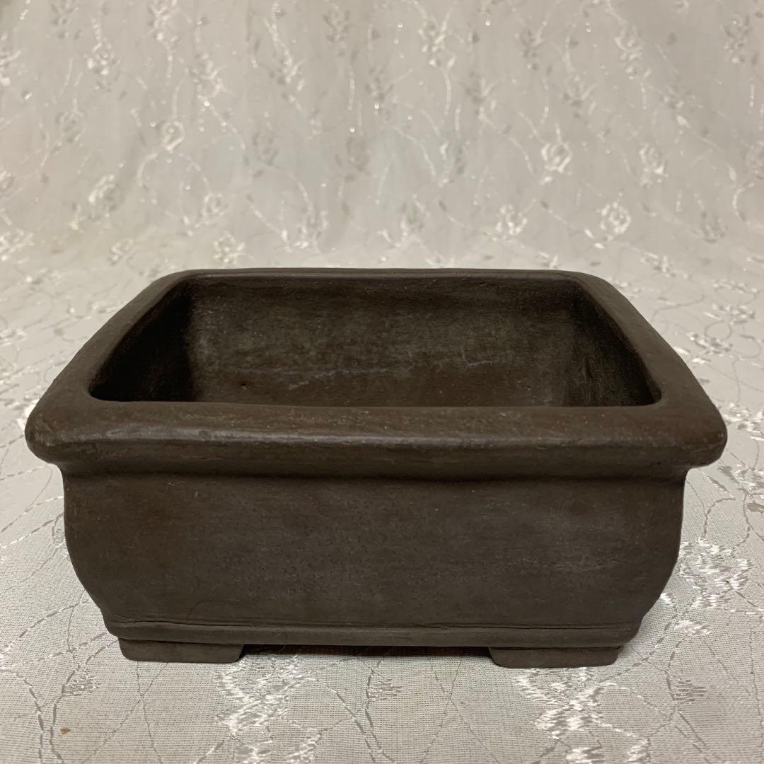 盆栽鉢 深め 長方 落款有り