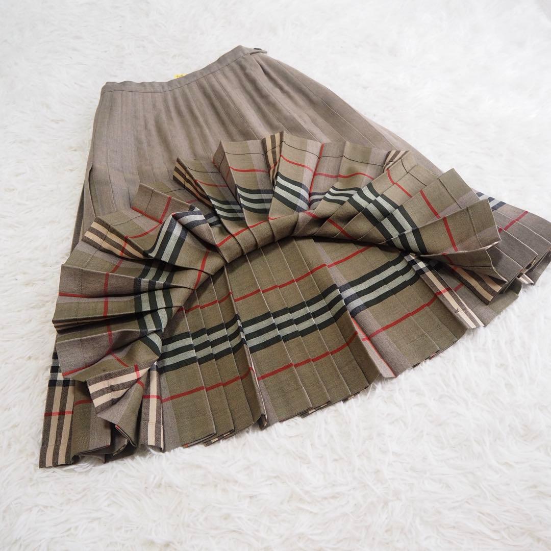 極美品 レア✨バーバリー プリーツスカート ロング ノバチェック ヴィンテージ