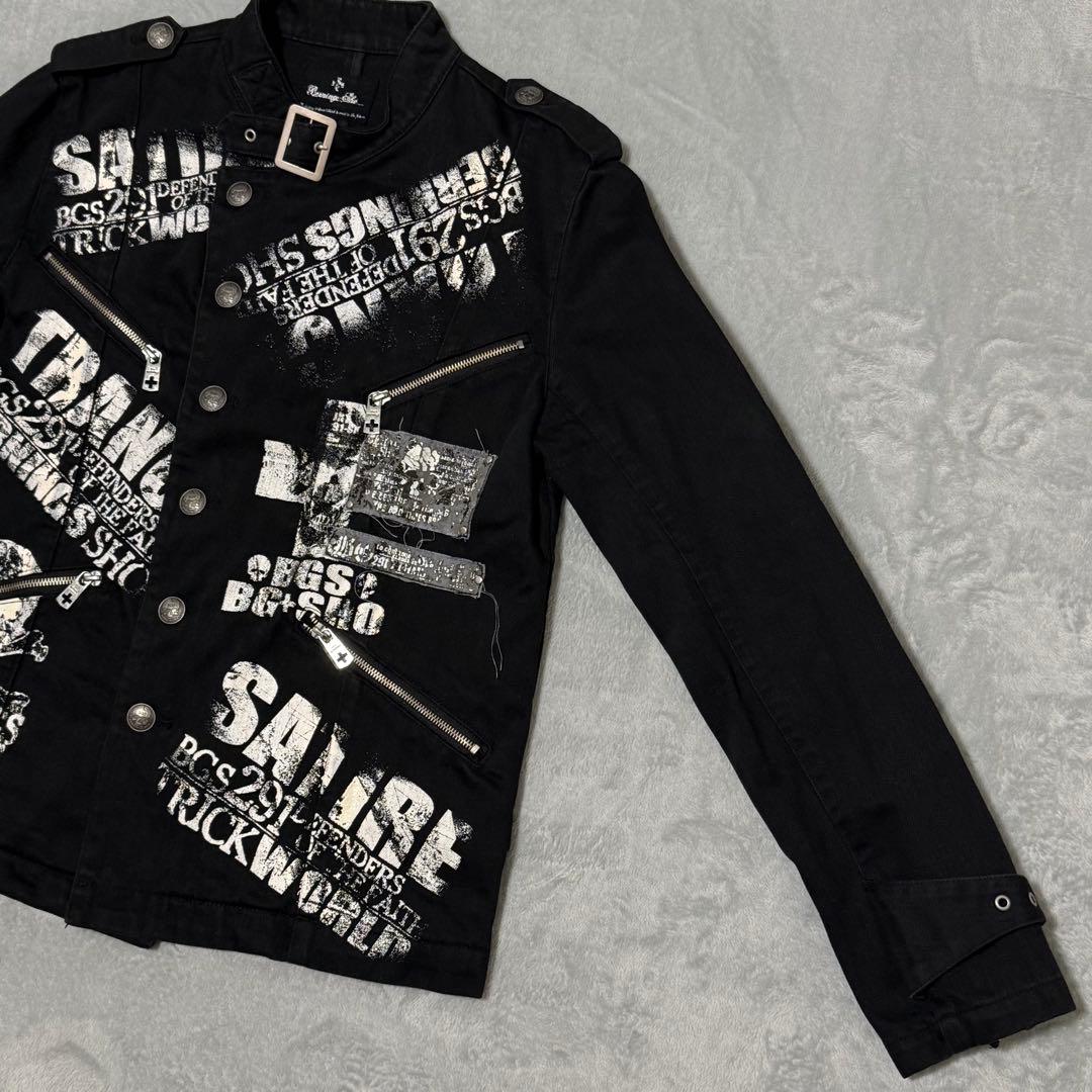 【BERNINGS-SHO】y2k00s平成ギャル男　4連ジップスカルジャケット