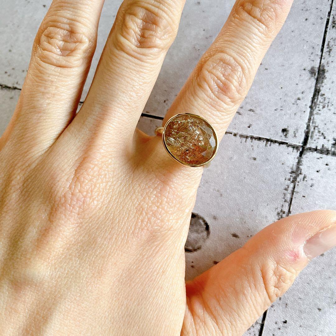 フェルドスパーサンストーンのメルベイユリング　天然石リング