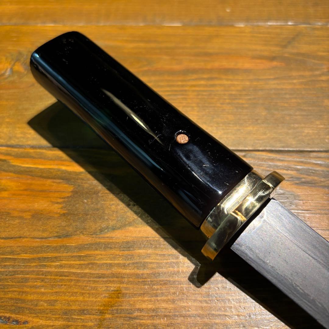 日本刀残欠クラフトナイフNo.85 筑前国住宗次 黒鞘