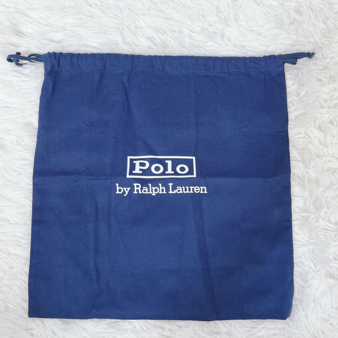 極美品✨ポロラルフローレン Polo ID カーフスキン ハンドバッグ 三日月