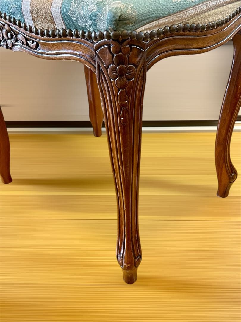 イタリア製 猫足スツール 割引 クラッシックデザイン 布貼 イタリア製