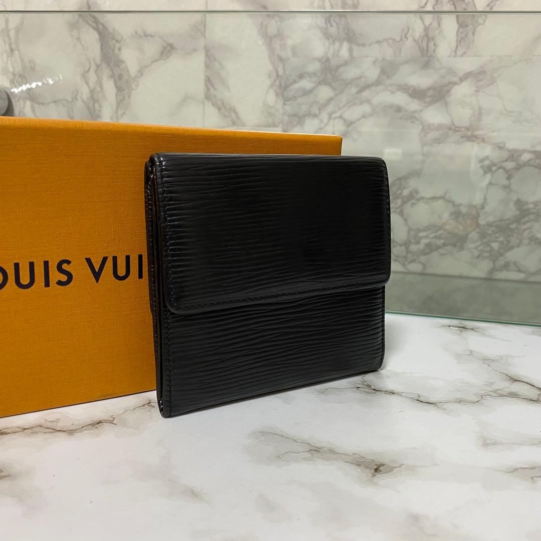 LOUIS VUITTON ルイヴィトン 三つ折財布 ブラック 黒 エピ ルイ
