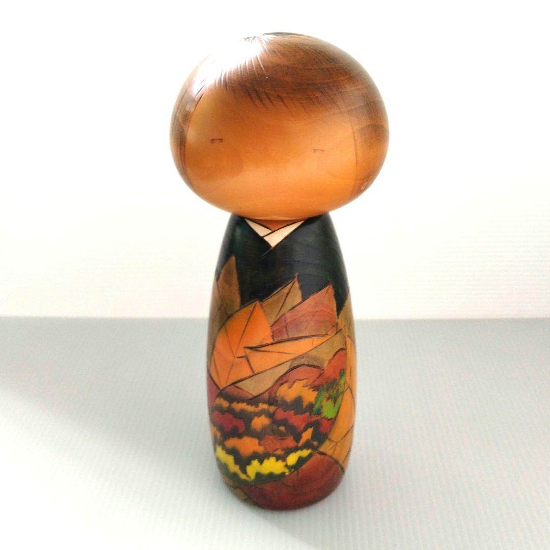 卯三郎 卯三郎こけし 創作こけし こけし 山の詩 紅葉 大き目 大 28cm