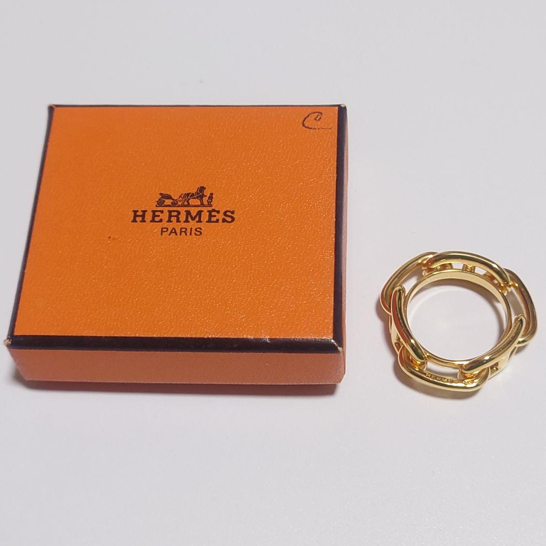 未使用に近い エルメス リング シェーヌダンクル スカーフリング 21号 ケース