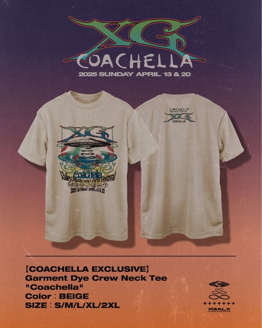 XG Coachella 2025限定Tシャツ Sサイズ