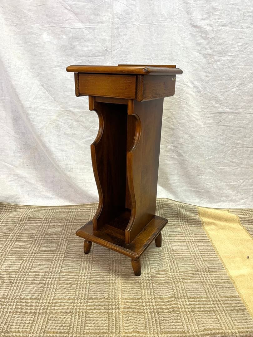 カリモク家具 電話台 昭和レトロ アンティーク家具 アンティーク