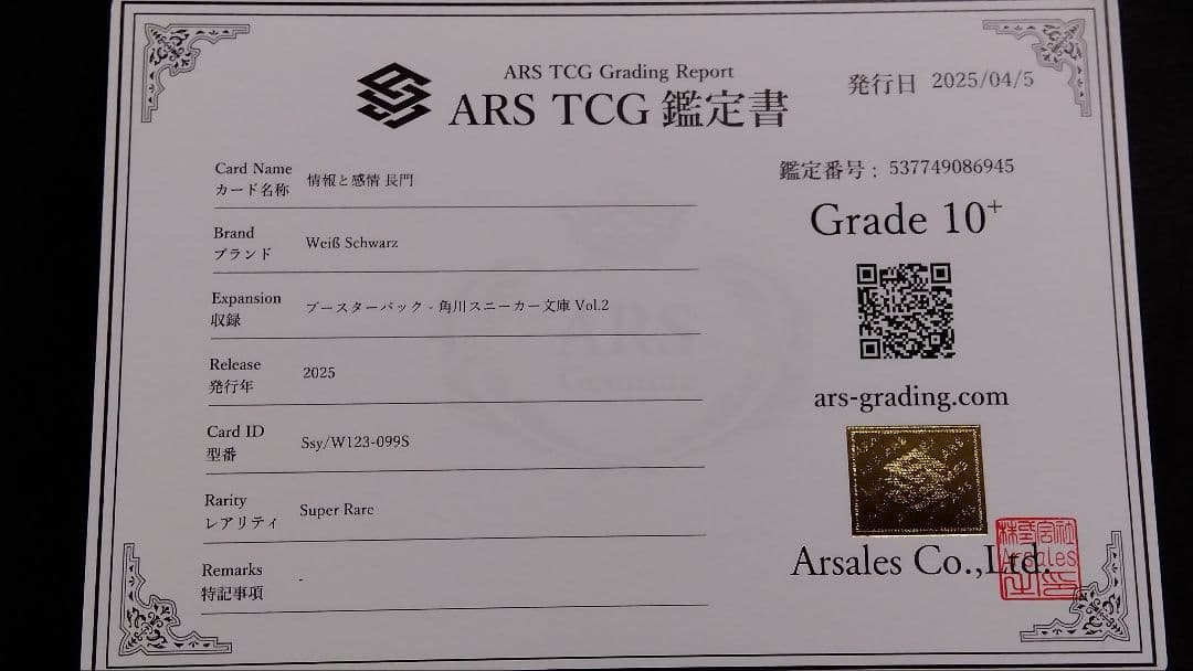 ARS10+】「長門有希」情熱と感情-長門 ブースターパック スーパー 角川