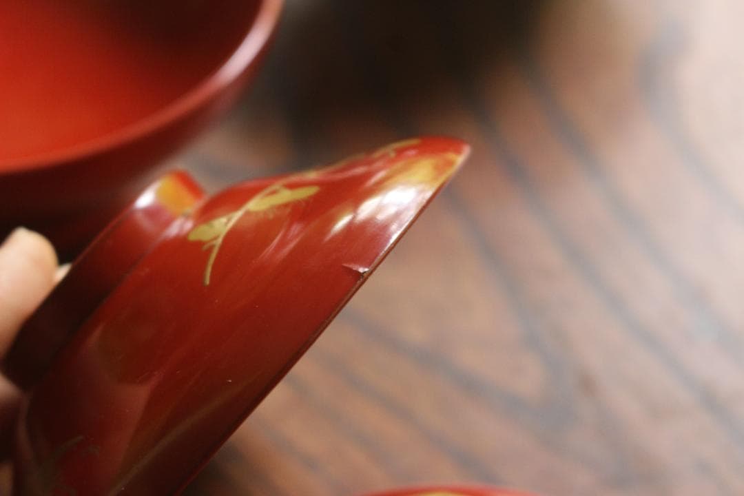 絵柄選択可！時代朱漆に優美な絵替風物蒔絵の映えるお椀7