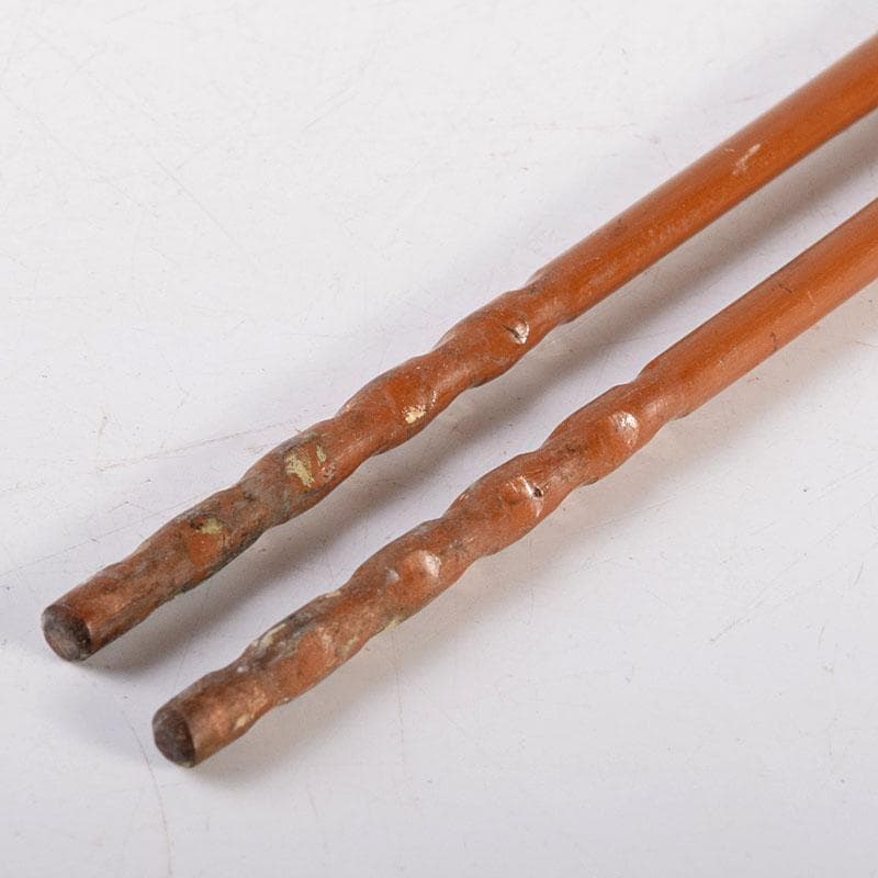 茶道具　木村清五郎作　銅製　美津火箸　共箱　N　7001