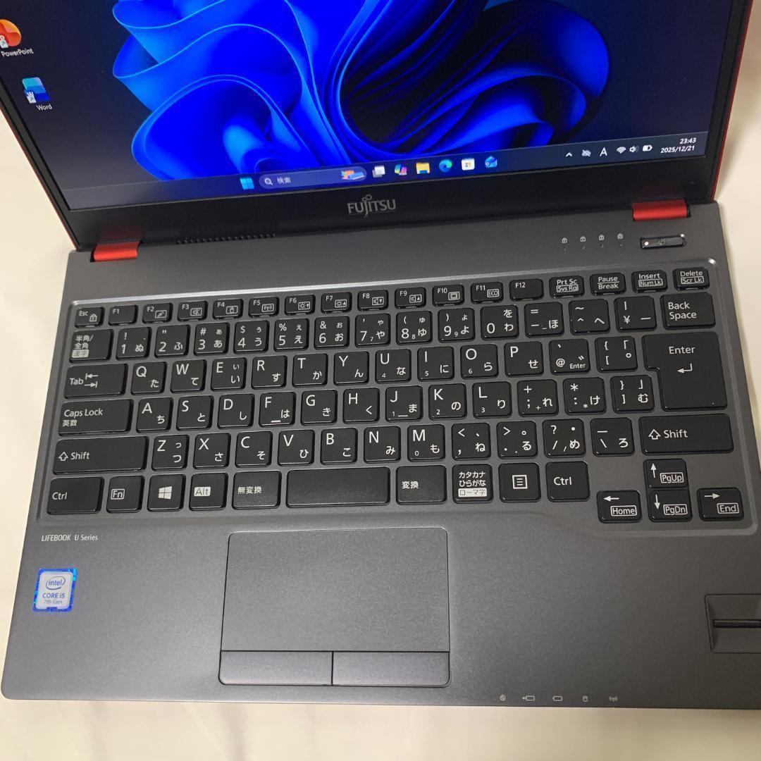 F08B【超軽量】富士通 フルHD/i5第7世代/12GB/SSD256GB v 富士通FMV