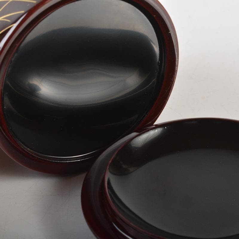 茶道具　塗師　牧田芳祥作　蛍蒔絵　金輪寺　茶器　共箱　V　6484