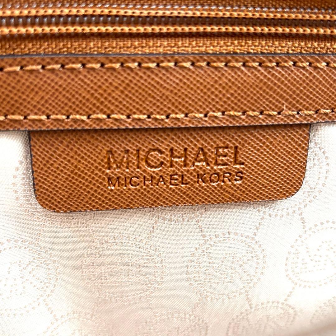 未使用に近い マイケルコース 2way ショルダーバッグ レザー ロゴ ブラウン