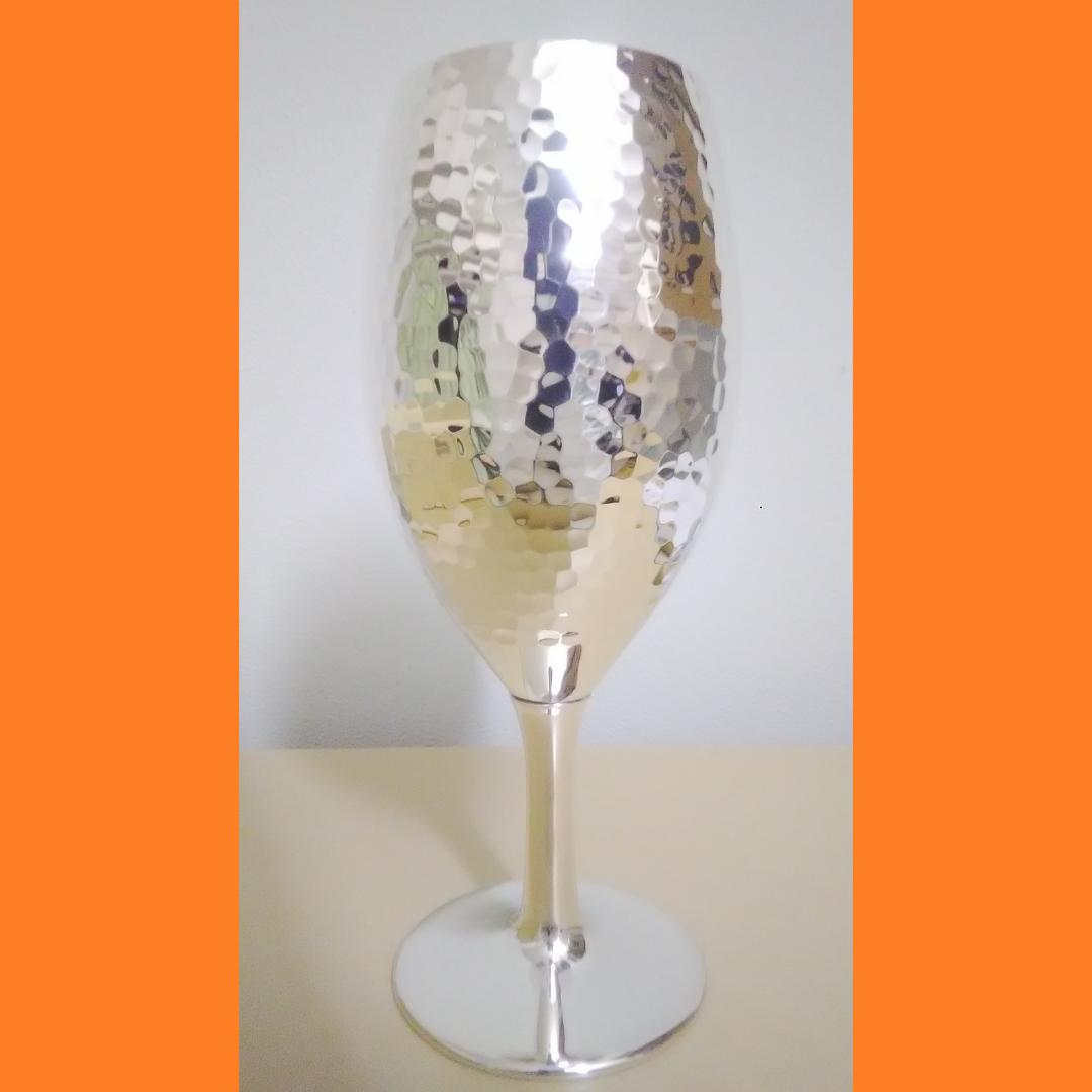 人間国宝 奥山峰石 純銀カップ 銀製 グラス ワイングラス シルバー