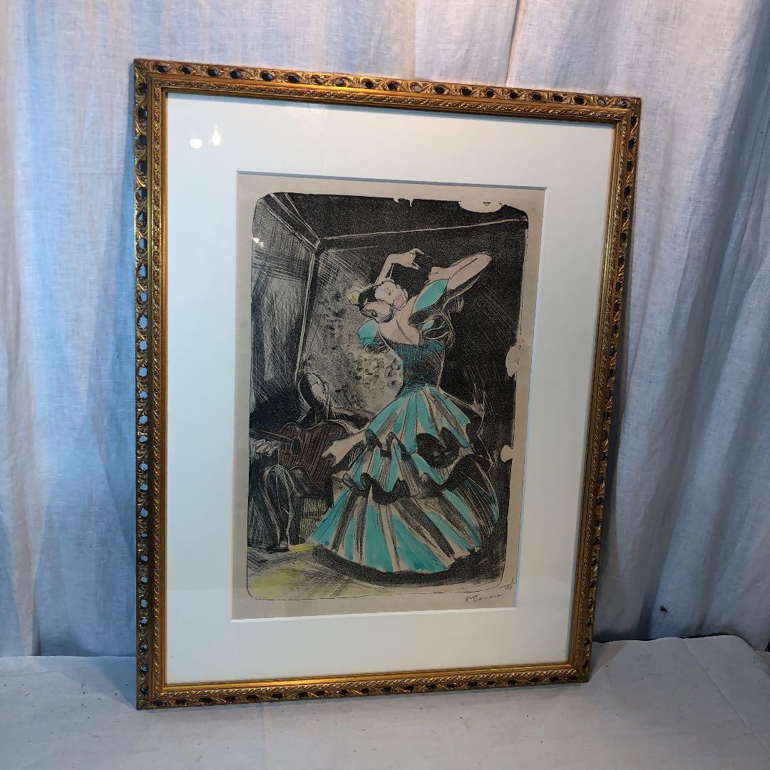 田村孝之介 踊り子 版画に手彩色 アウトレット