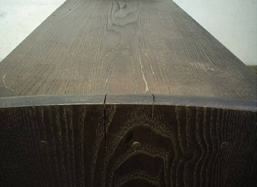 1060 アンティーク ナラ材の文机 ローテーブル 引き出し 陳列台 レトロ