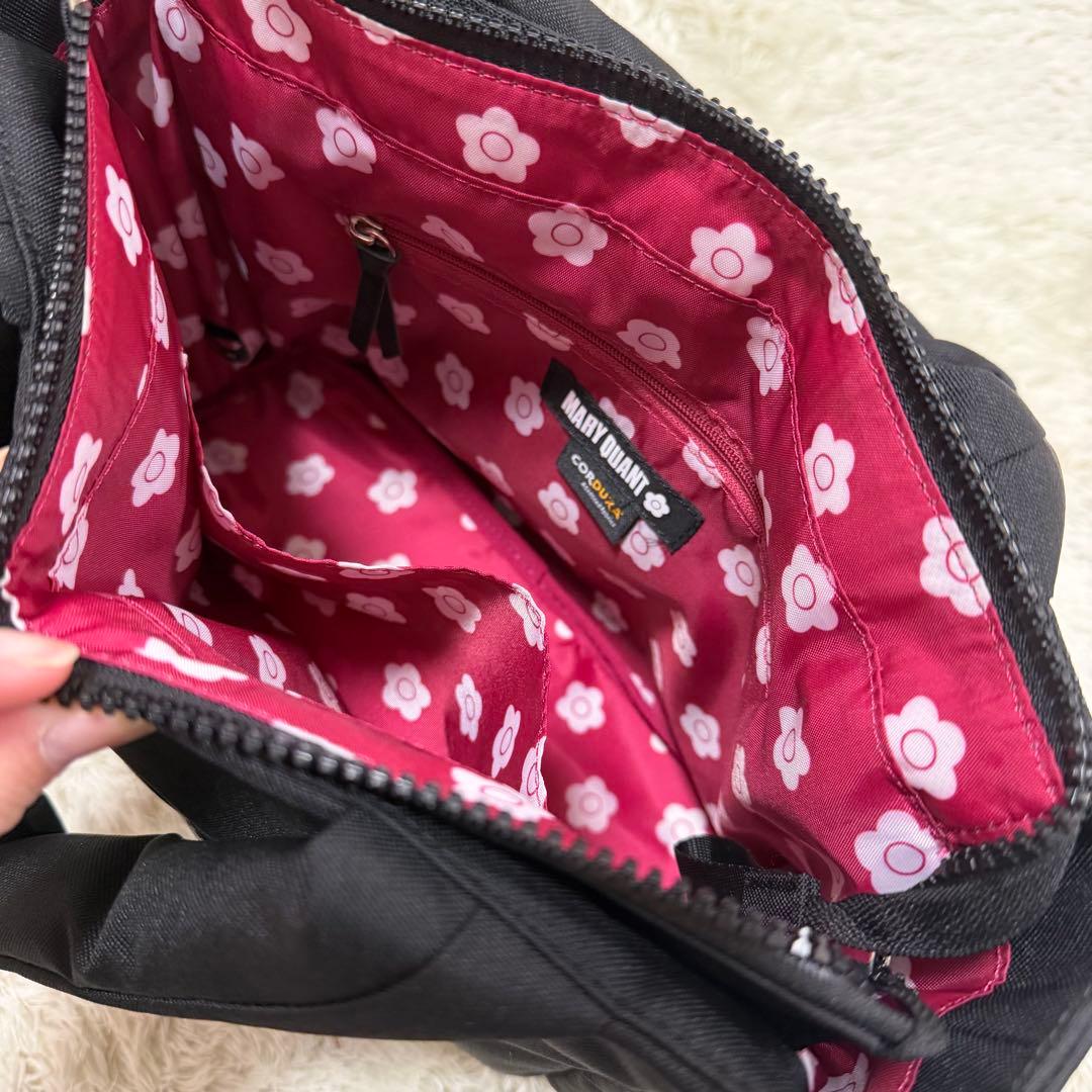 極美品✨マリークワント　デイジーパッチライト2WAYトート　CORDURA 黒