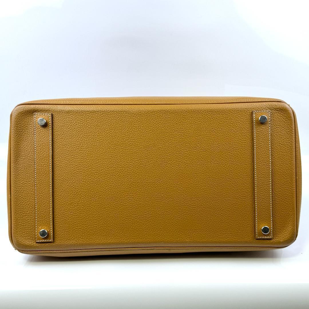 美品 本革 ハンドバッグ キャメル フラップ 嘉手納 鍵 ベルト レザー