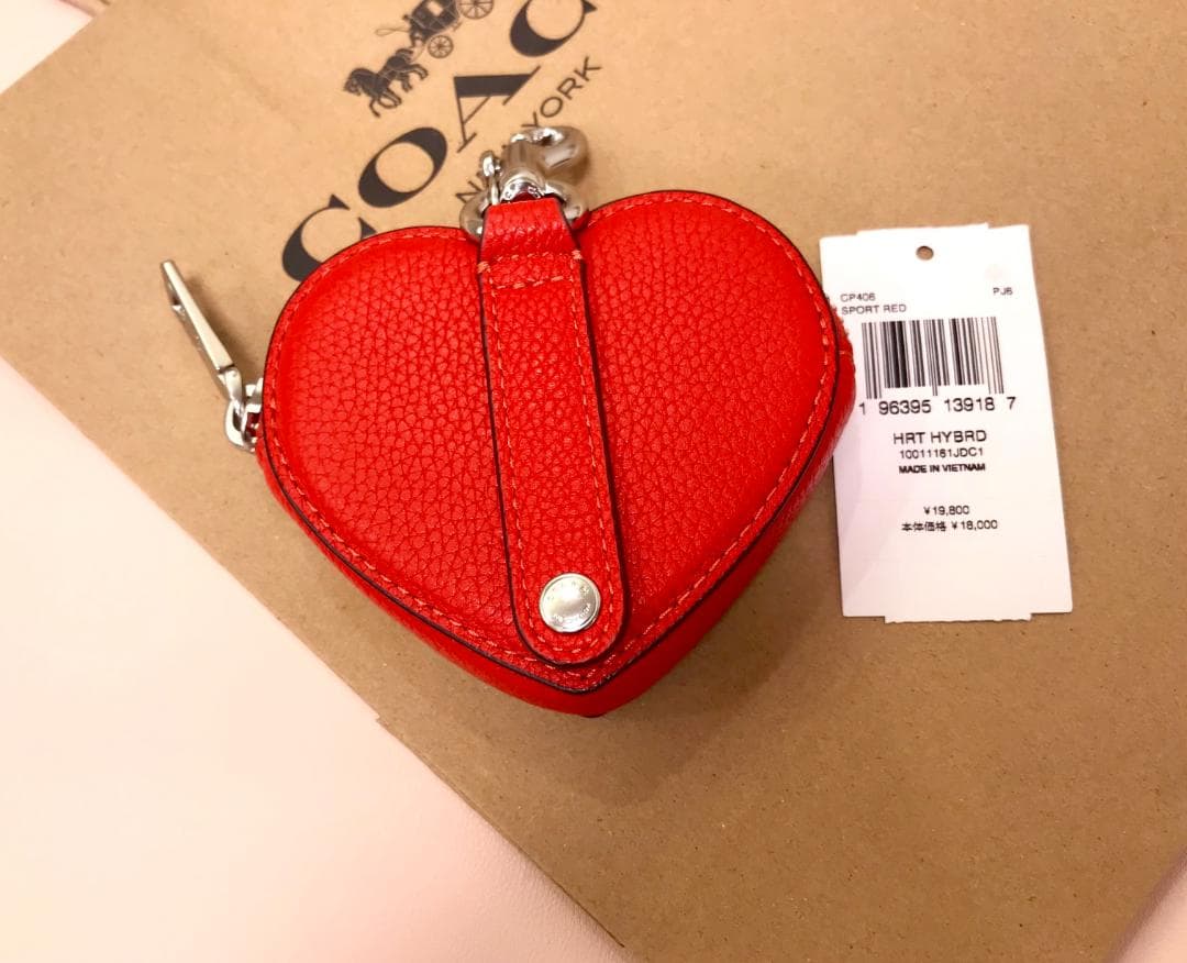 新品coach ハート  パース