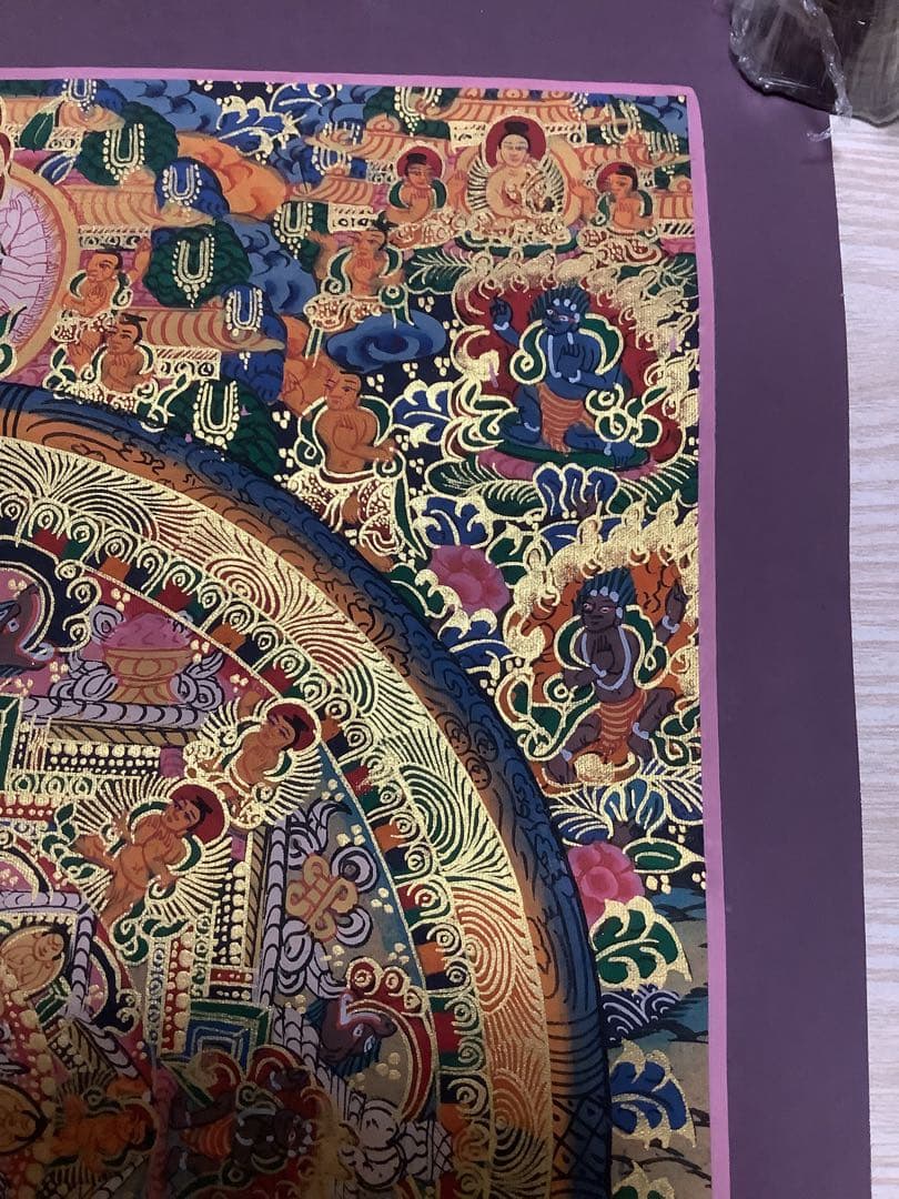 《 チベット密教　新品　1点物 》 手描き　曼荼羅　仏陀　釈迦　仏画　仏教　f4