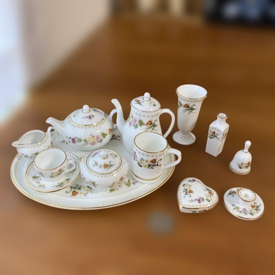 ウェッジウッド ミラベル ミニチュア ティーセット コーヒーセット