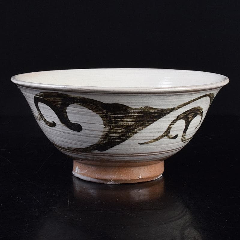 朝鮮美術　李朝　新高麗　鶏竜山三島絵　茶碗　銘緑毛　有馬頼底極め箱　VR8892