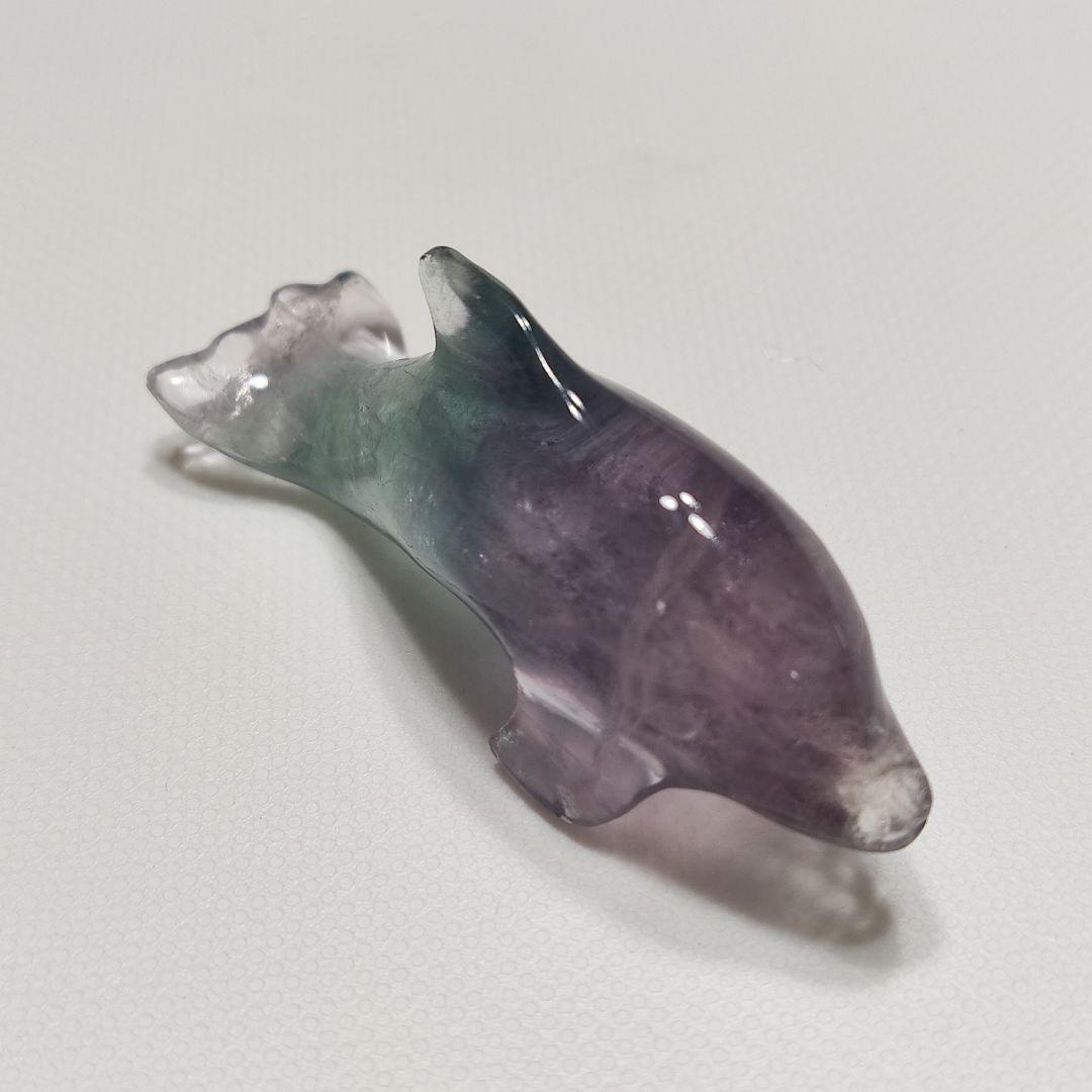 パワーストーン 天然石 レインボーフローライト イルカ 17g No.428