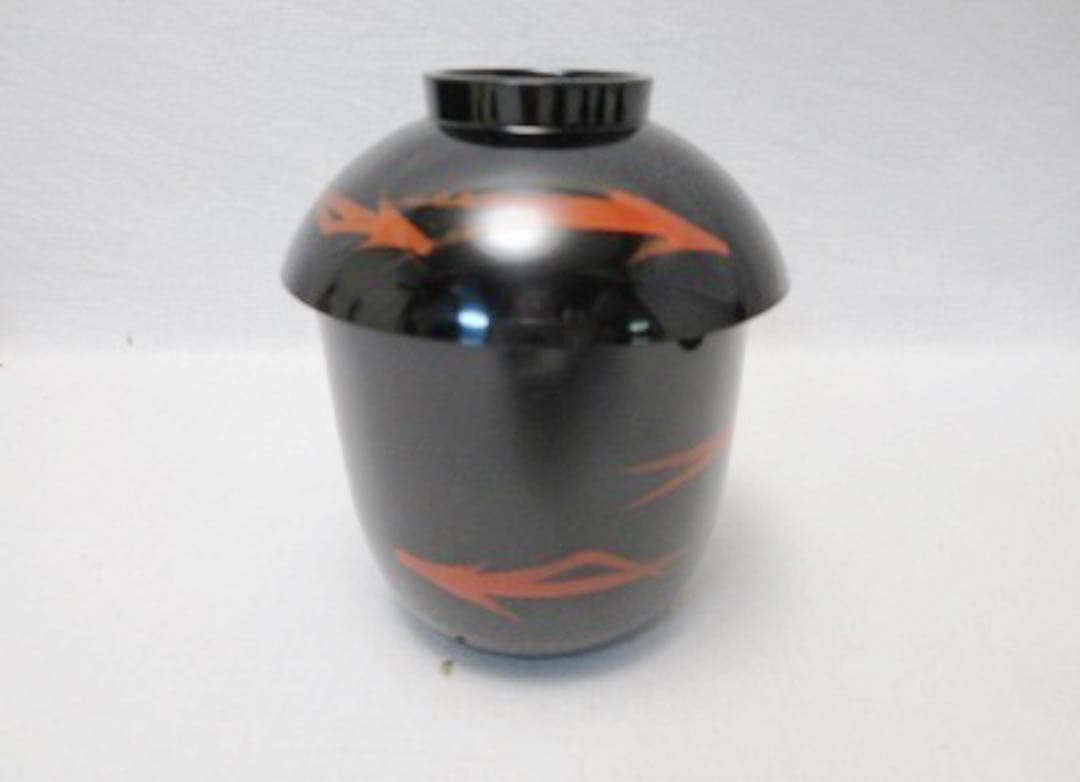 未使用 懐石道具 黒塗 松葉蒔絵 箸洗 十客揃 小吸物椀 和食器 汁椀 蓋付椀