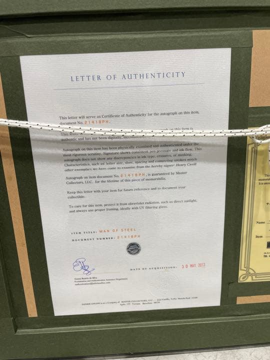 ☆希少☆】USJ サインフォト 「マン・オブ・スティール」【保証書あり