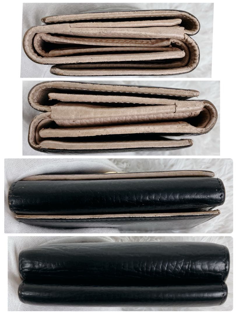 グッチ GG ミニマーモント 474746 折り財布 本革　バイカラー　黒