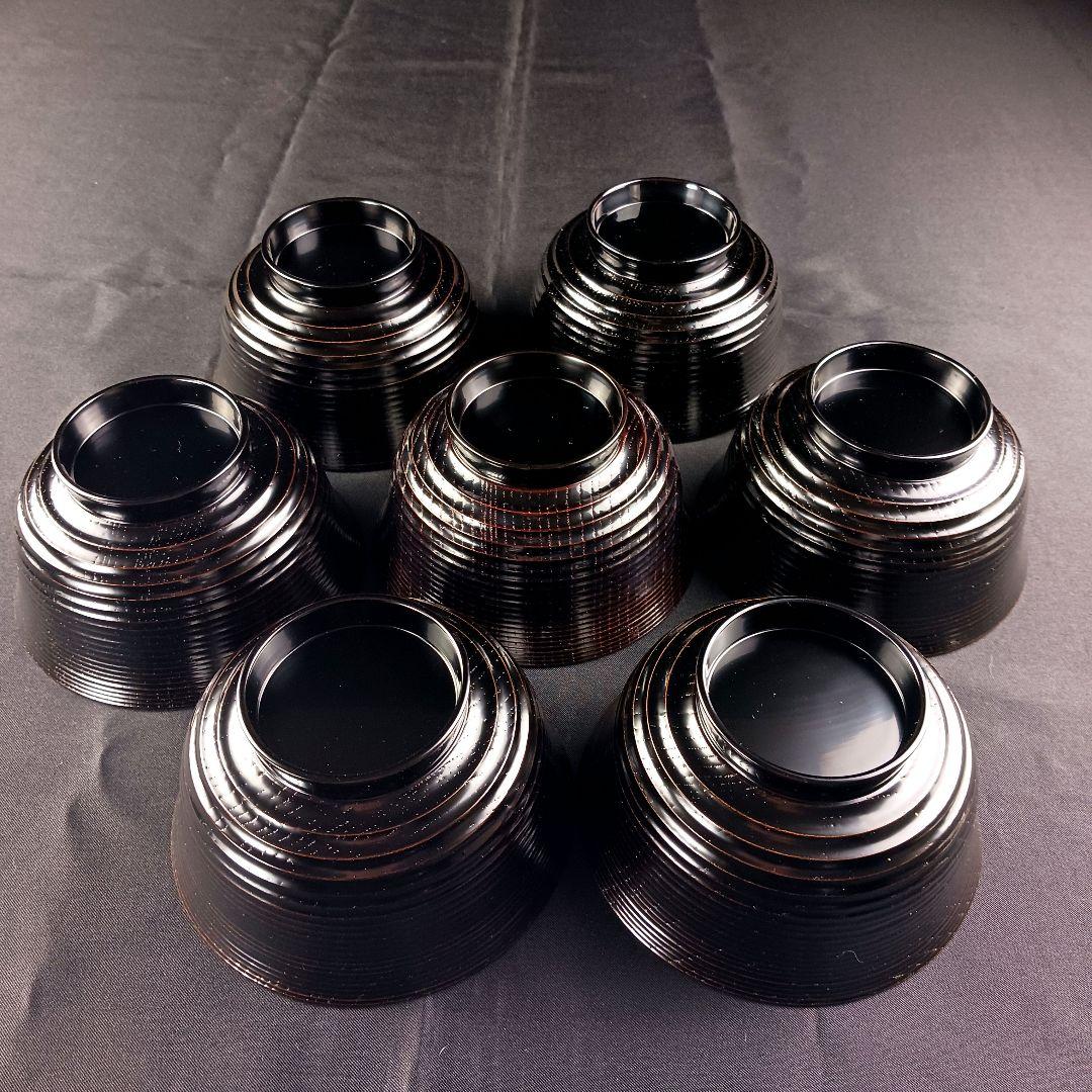 専用Y3112-3 懐石道具 漆器 金彩 金梨地 煮物椀 7客 共箱