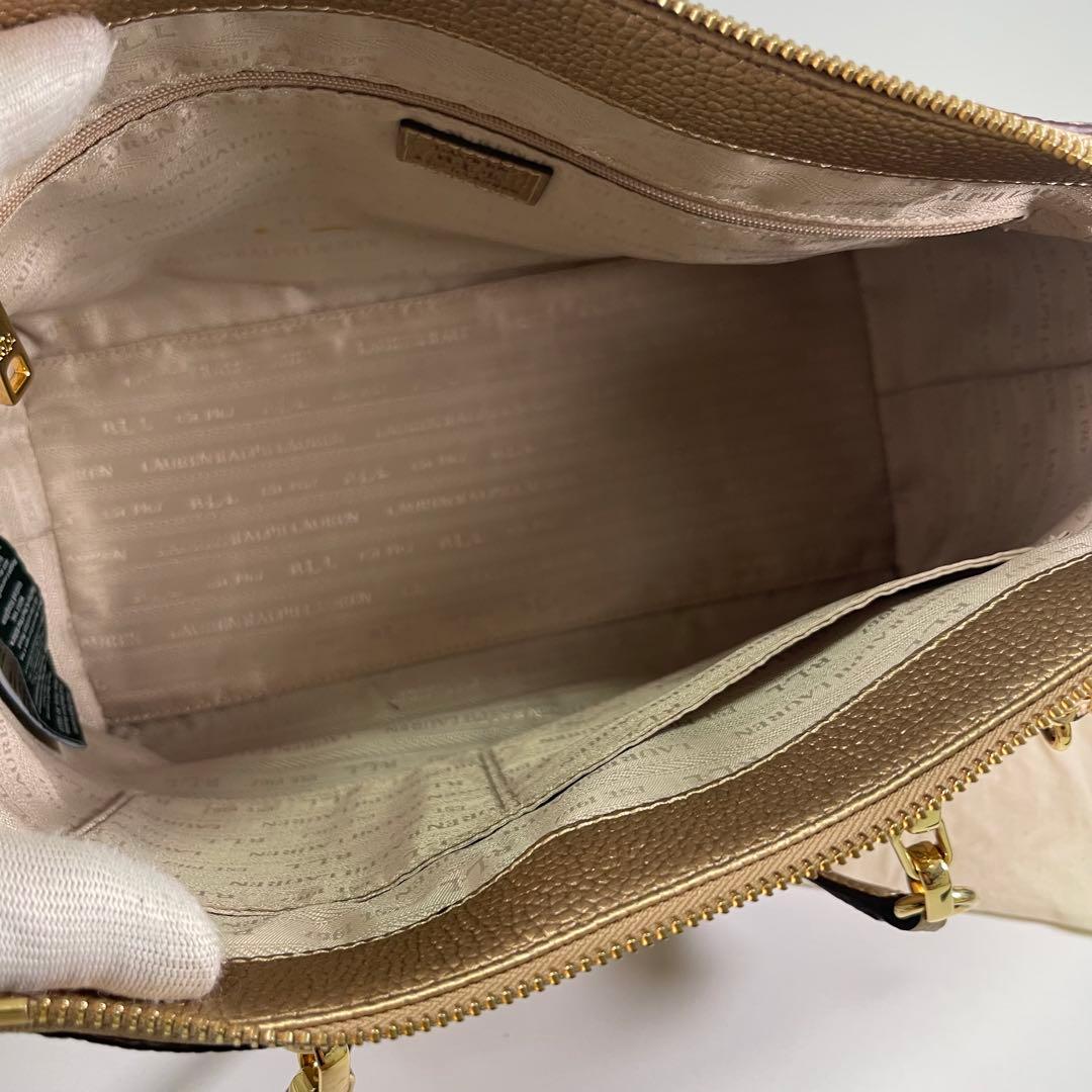 【natsu 様✨】ローレンラルフローレンレディースハンドバッグ2WAY希少ゴー