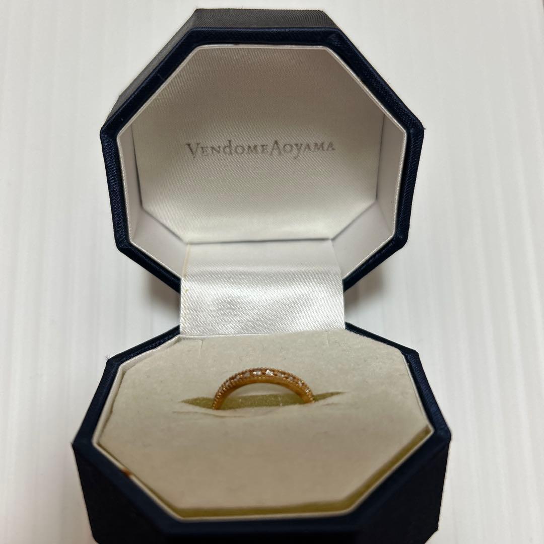 ヴァンドーム青山　ハーフエタニティ　リング　7号　イエローゴールド　ダイヤモンド