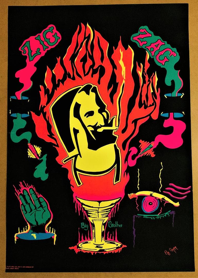 ZIG ZAG 70’s LAバージョン ブラックライトポスター 古着 雑貨 絵 ZIG ZAG 70's LAバージョン ブラックライトポスター 古着 雑貨 絵