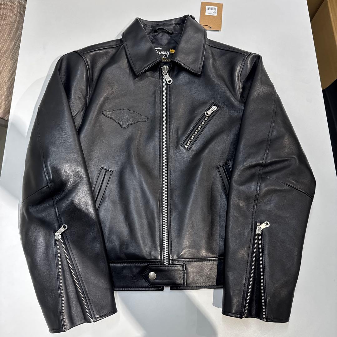 AW25 Stussy biker leather jacket S