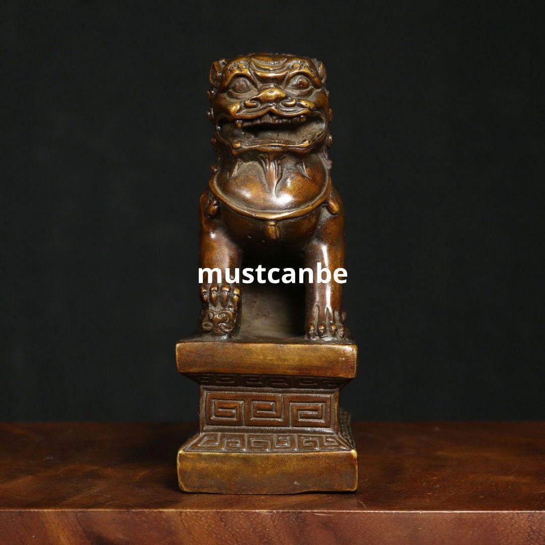 銅器 獅子 客間 茶室 商舗 鎮宅 辟邪 開運 風水 招財置物 工芸品 装飾