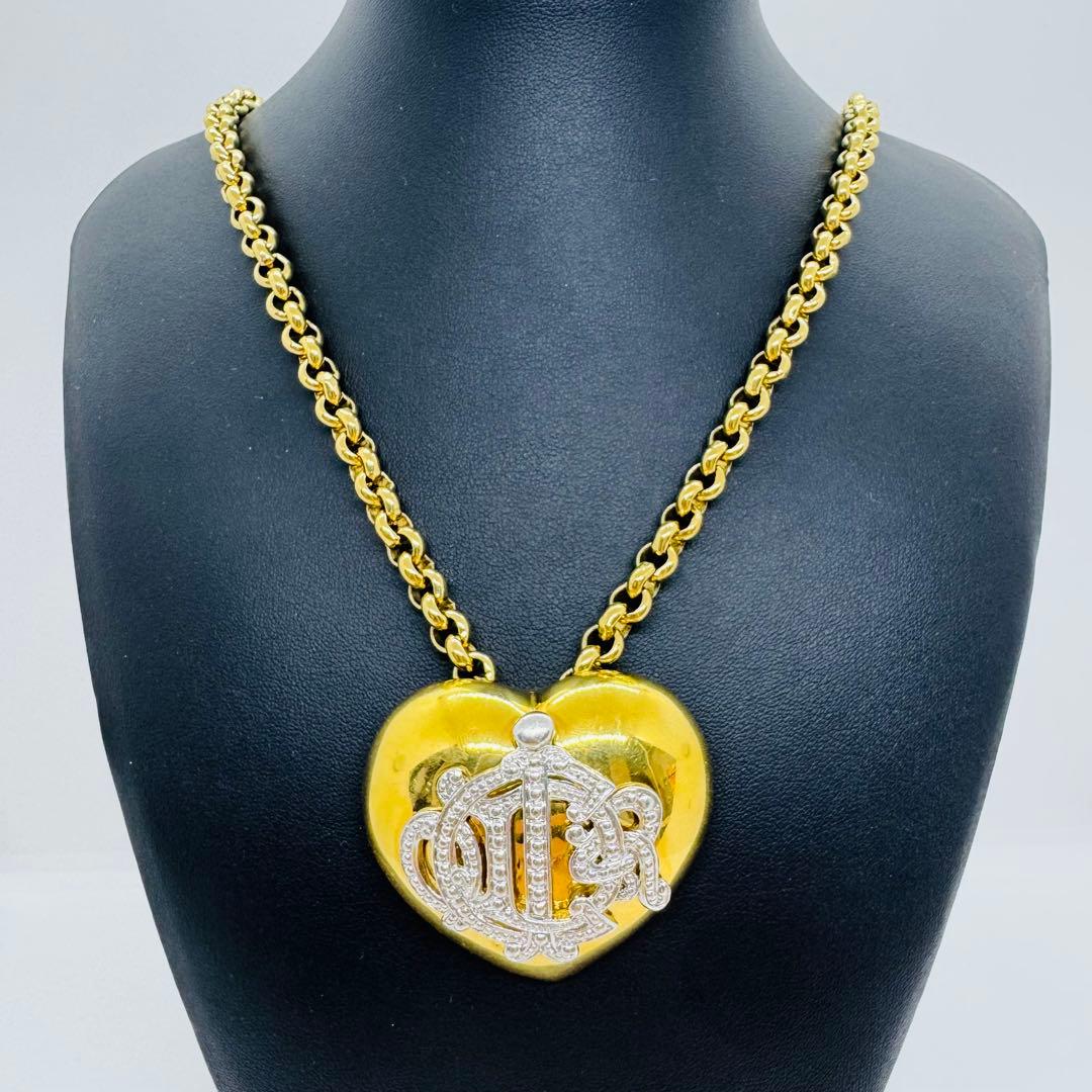 ✨Dior✨希少✨旧ロゴ✨モノグラム✨シルバーゴールド✨3Dハート✨